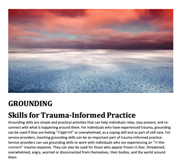 Grounding Skills For Trauma Informed Practice Homelessness Learning Hub