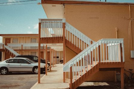 Motel with stairs to second level