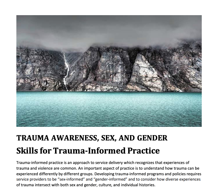 Trauma Awareness Sex and Gender Skills for Trauma Informed Practice 